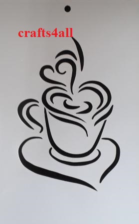 Coffee Cups & Hearts  ( Sfan 17 )  Size:- 197 x 132 mm