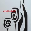 Wine Bottle & Glasses  ( Sfan 18 )  Size:- 280 x 140 mm