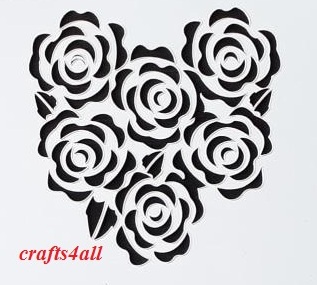 Rose Heart  ( Shea 04 )  Size:- 290 x 195 mm