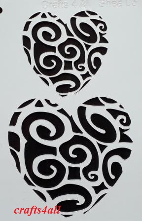 Swirl Heart ( Shea 05 )  Size:- 290 x 195 mm
