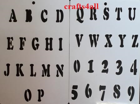 Letters & Numbers - 2 Stencils  ( Swor 19 )  Size:- 50 mm Height