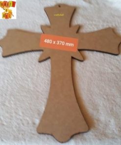 Wood Cross with 4 Points 6mm 480x370mm (CR 43)